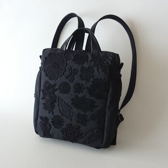 motif lace daypack [medium/black]の画像