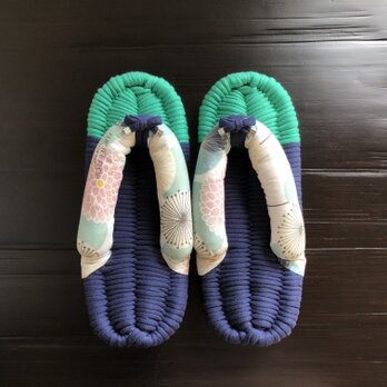 【FLIP TEE FLOP】24cm 布ぞうり 和モダン《グリーン》《ネイビー》【No.150】の画像