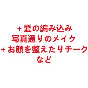 ぬい＋髪の編み込み（簡単のタイプ）  写真通りのメイク ＋お顔を整えたりチーク などの画像