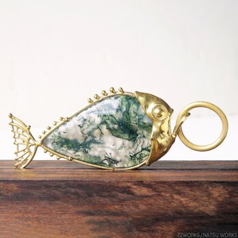 モス アゲート フィッシュ チャーム / Moss Agate Fish charmsの画像