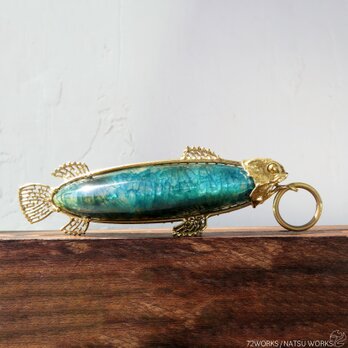 アゲート フィッシュ チャーム / Blue Agate Fish charmsの画像