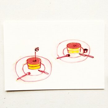 ㉜「ホットケーキ」ポストカード　※同柄3枚の画像