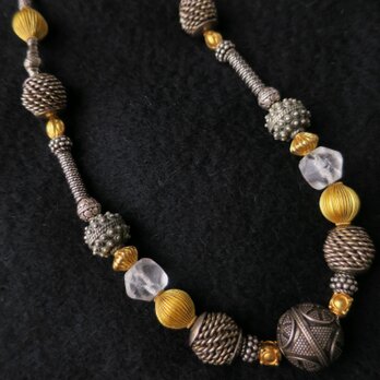 SV・K18 Beads Ancient crystal Necklaceの画像
