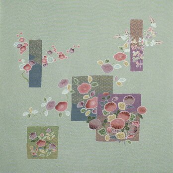 75cm 風呂敷 正絹 友禅染 四季の花の画像