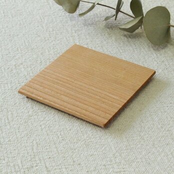 木の平皿105（チェリー）＜四角／フラット＞の画像