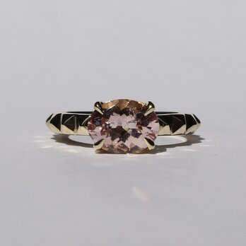 Pyramid Stud Morganite Ring / K10YGの画像