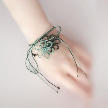 ブレスレット「ゆるゆ、すく」（淡緑×深緑）