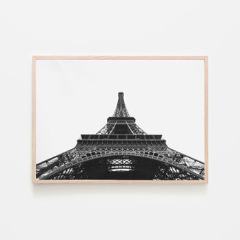 エッフェル塔 / アートポスター インテリア 2L〜 アート写真 白黒 モノクロ 横長 パリ フランス 建築物の画像