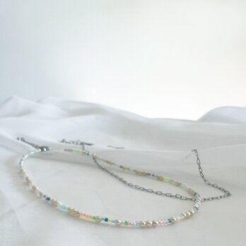 choker necklace　チョーカーネックレス　シルバー/ビーズ/パール　２本セットの画像