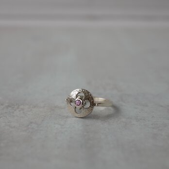 pink sapphire flower ringの画像