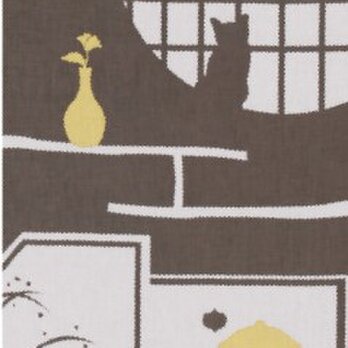 手ぬぐい 綿 　日本のかたち　茶室　グレーの画像