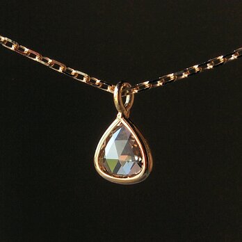 K18ダイヤネックレス　ローズカットダイヤモンド NO.3　シンプル　華奢　マロン　しずく　雫　ドロップの画像