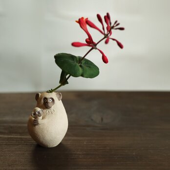 2way親子ニホンザル / （小）花器　花瓶の画像