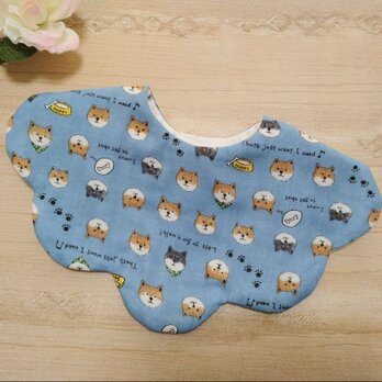 New*ふわふわお花のスタイ*柴犬*しばいぬ*ブルーの画像