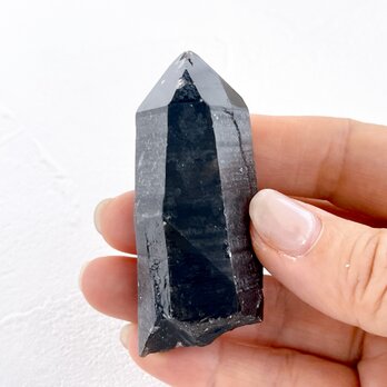チベット産モリオンD・原石・49g ✧麻ポーチ付き✧黒水晶ポイントの画像
