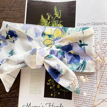 おしゃれな 水彩画風 花柄 綿100%  夏 保冷剤 冬 カイロ ネッククーラー スカーフの画像