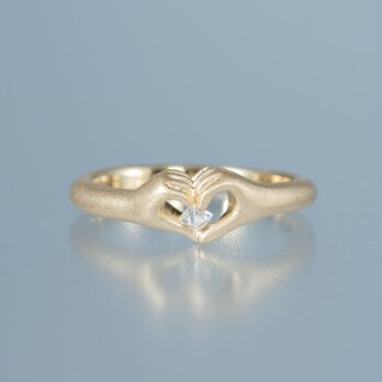 ダイヤモンド原石　ハートの手のリング JE01341の画像