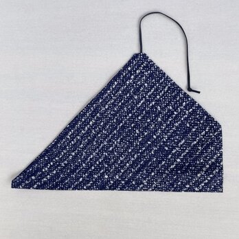 【1点もの】浴衣地の箸袋・カトラリーホルダー -ランダムな網目模様 紺と灰色（ヴィンテージ） Y-91の画像