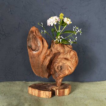 流木の花器、フラワーベース　一輪挿し　木の花瓶　wood vase　小さな花瓶　６０の画像