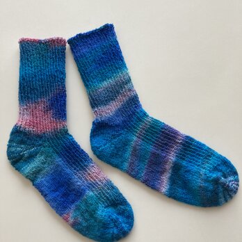 手編み靴下【ショッペル手染めヴンダークレックス 2431 富士の光】の画像