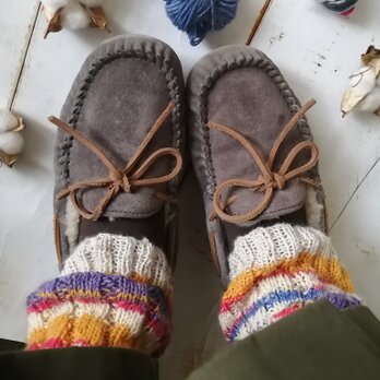 ミュンヘンの空〜オパール毛糸のレッグ＆アームウォーマー