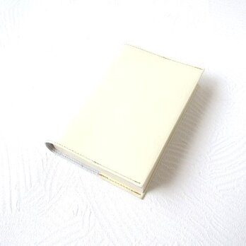 文庫本サイズ《ゴートスキン》オフホワイト・一枚革のブックカバー・0356の画像