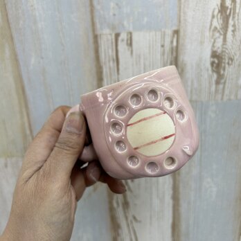 電話マグ　ダイヤル　ピンクの画像