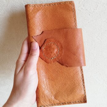 【vintage】simple wallet　檜皮色　ピッグスキンレザーの画像