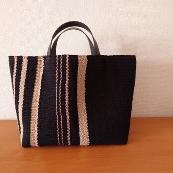『TATAMI totebag Lsize  』畳織り鞄 手織り A4サイズ たっぷり入る トートバッグ 通学通勤にも♪の画像