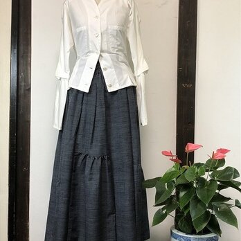 最終値引き　07着物リメイク作家”優衣”ーkimono☆着物を使用した10枚接ぎのスカートの画像