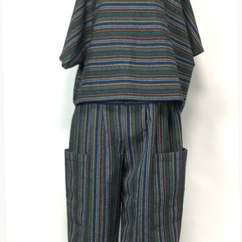 最終値引き　11着物リメイク作家”優衣”ーkimono☆ウール地を使ったトップスとパンツの画像