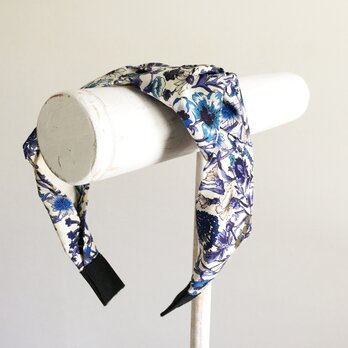 リバティ ( LIBERTY fabric ） 幅広 結び 目 カチューシャ / レイチェル・ブルー&ヴァイオレットの画像