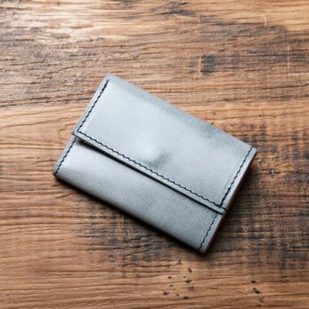 1つの財布で多様な機能! 三つ折り ミニ財布 キーケース 本革 レザー ミニマム 栃木レザー ネイビー JAW012の画像