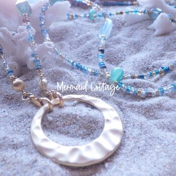 4way! Blue Lagoon Lanyard Necklaceランヤード/眼鏡・マスクホルダー☆マットゴールドの画像