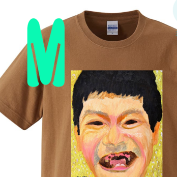 ヘビーウェイトTシャツ　綿100％　メンズM　キャメル　笑顔の男・リミテッド商品の画像