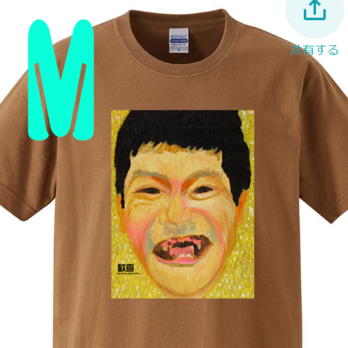 ヘビーウェイトTシャツ・綿100％・メンズM・キャメル　歓喜・リミテッドカラー商品の画像