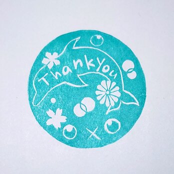 消しゴムはんこ「イルカ・thank you」の画像