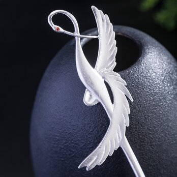 ＜受注制作＞鶴のかんざし　簪　母の日プレゼント　ご褒美　K043の画像