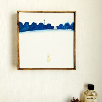 【一点物】原画「夕暮れ公園」水彩イラスト　アートパネル　の画像