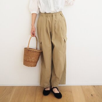 Turkish Organic Cotton Cargo Pants BEIGEの画像