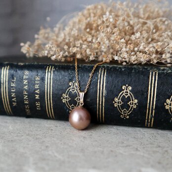 【14kgf】グレイッシュパープル淡水パールのネックレス＊6月誕生石 真珠の画像