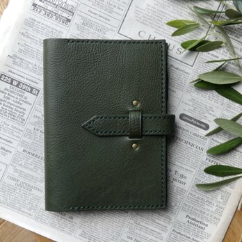 イタリア革の手帳カバー／A6サイズ／深緑の画像