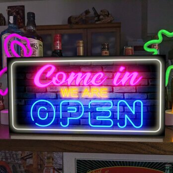 【Lサイズ オールジャンル対応】オープン OPEN 営業中 開店 店舗 サイン ランプ 看板 置物 雑貨 ライトBOXの画像