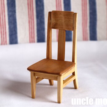 ドール用椅子（色：オーク）2020SMR　LN.20230411　1/12ミニチュア家具の画像