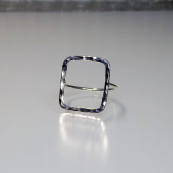 Open Square Silver Ring  #17の画像