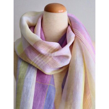 linen stole -purple a-の画像