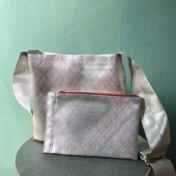 Kimono帯Bag（佐賀錦）襷ショルダー&ポーチsetの画像