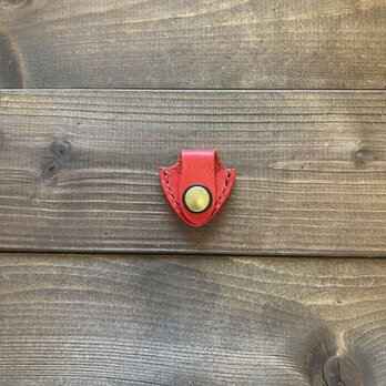 ポケットピックケースカスタム（赤×黒）ブラスボタンver.の画像