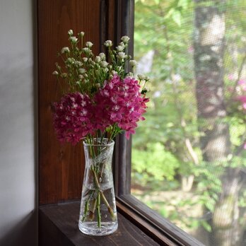 厚底らせん泡の花瓶の画像