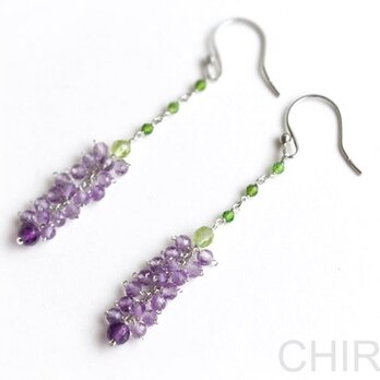 アメジストの 小花✾ ピアス/ SV925